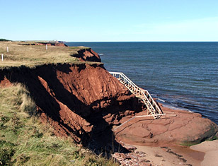 Bluff with stairs